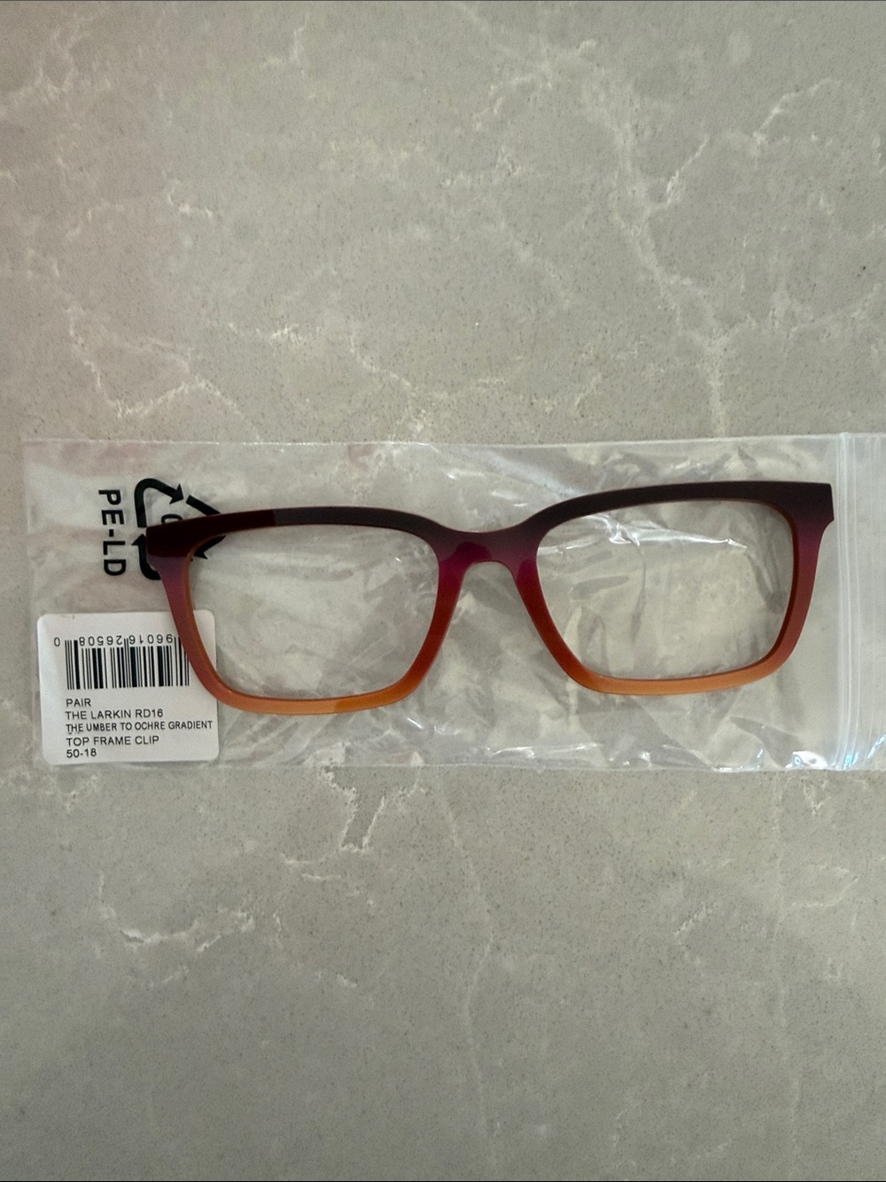 Gradient Square Reading Glasses in Burgundy and Orange